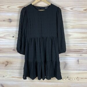 Madewell Womens 4 Puff-Sleeve Ruffle-Hem Mini Whimsigoth Croquette